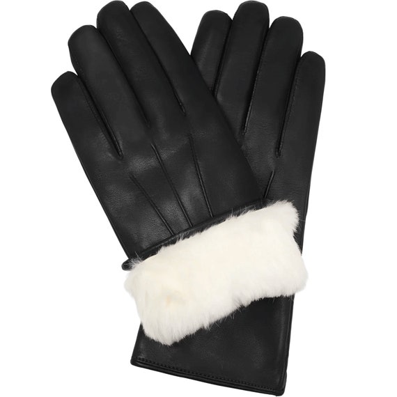Guantes de piel de oveja para hombre, resistentes al viento, guantes  clásicos de invierno cálidos