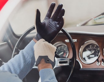Fingerless Driving Gloves in Roasted