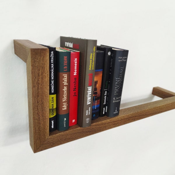 Modernes schwebendes Bücherregal, Wandregal - Einzigartiges handgefertigtes Holzdekor für stilvolle Wandorganisation und -präsentation