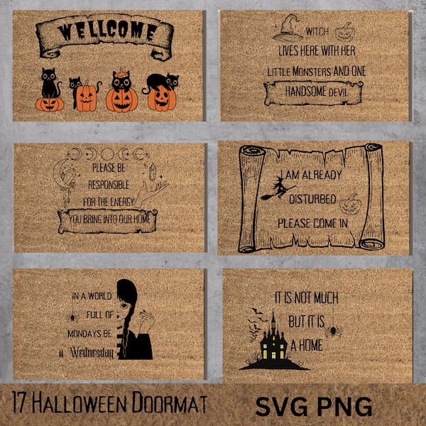 Halloween Doormat  Bundle SVG, Witchy Doormat svg, Halloween Welcome sign funny doormat svg - hello doormat funny cut files for cricut