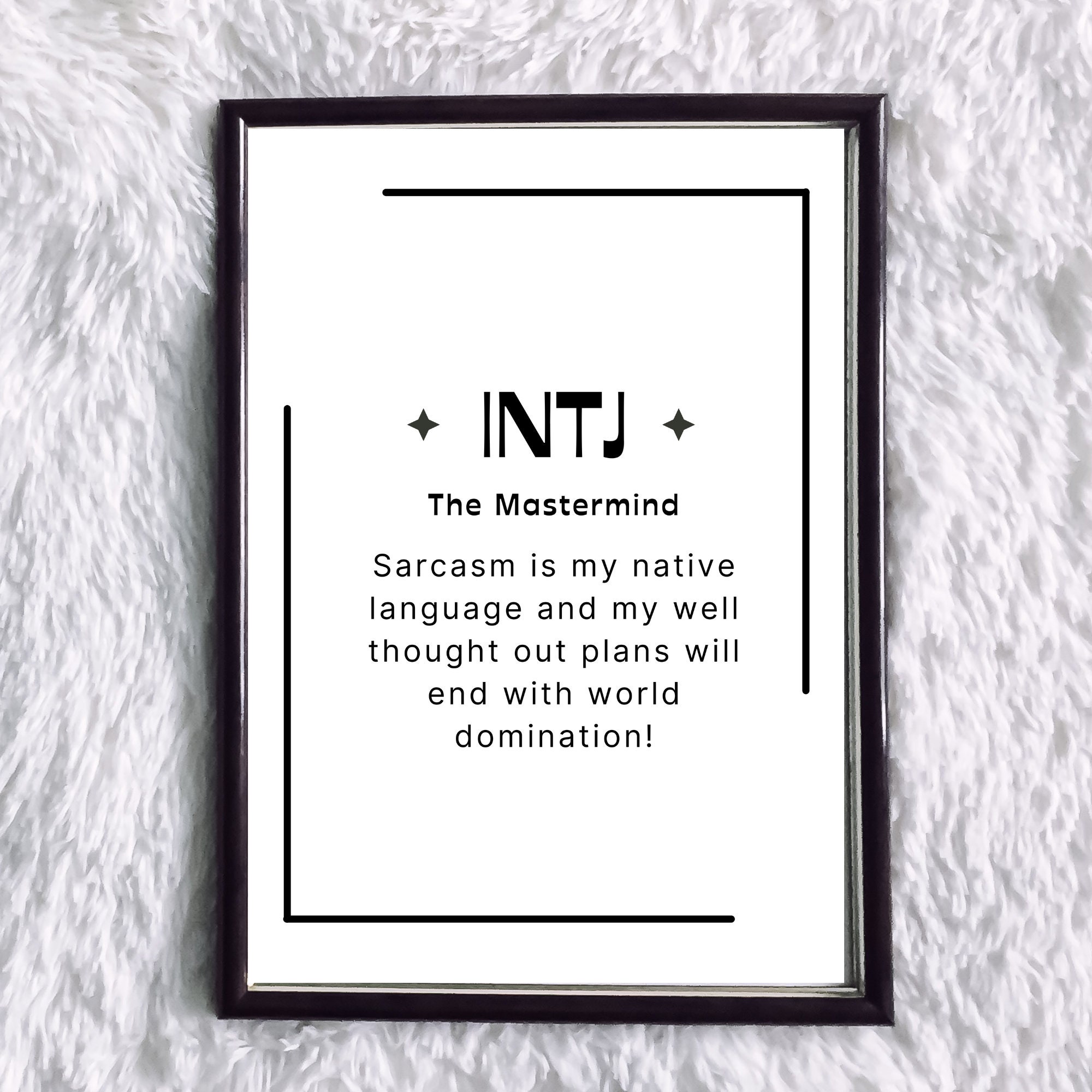 INTJ MBTI quote' Poster, picture, metal print, paint by CiniArt