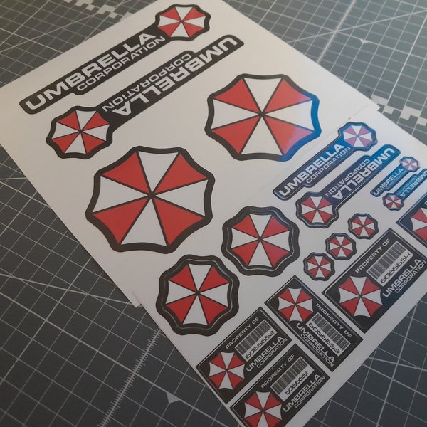Resident evil. Umbrella Corp. Prop cosplay. Vinyl stickers