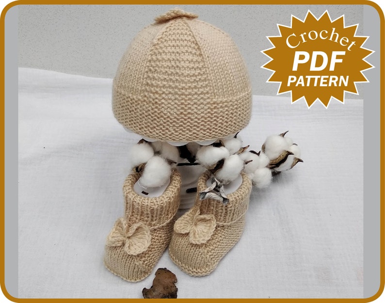 KNITTING PATTERN Baby Booties and Hat Easy Booty Pattern Etsy