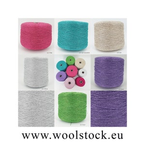 Cotton/Lurex yarn on cone, super fine weight, yarn for knitting, weaving and crochet, per 100g