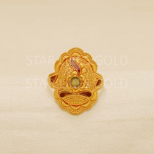 22k Handcrafted Pure Gold handmade Rings - Unique Artisan Jewelry, 22k Jewelry, Designer Gold Ring, Hallmarked, OS1768
