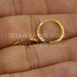 18 karat 18k gold bali hoop earrings jewelry