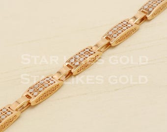 Hallmarked 18 karat 18k gold bracelet Indian Handmade jewelry, PR1457