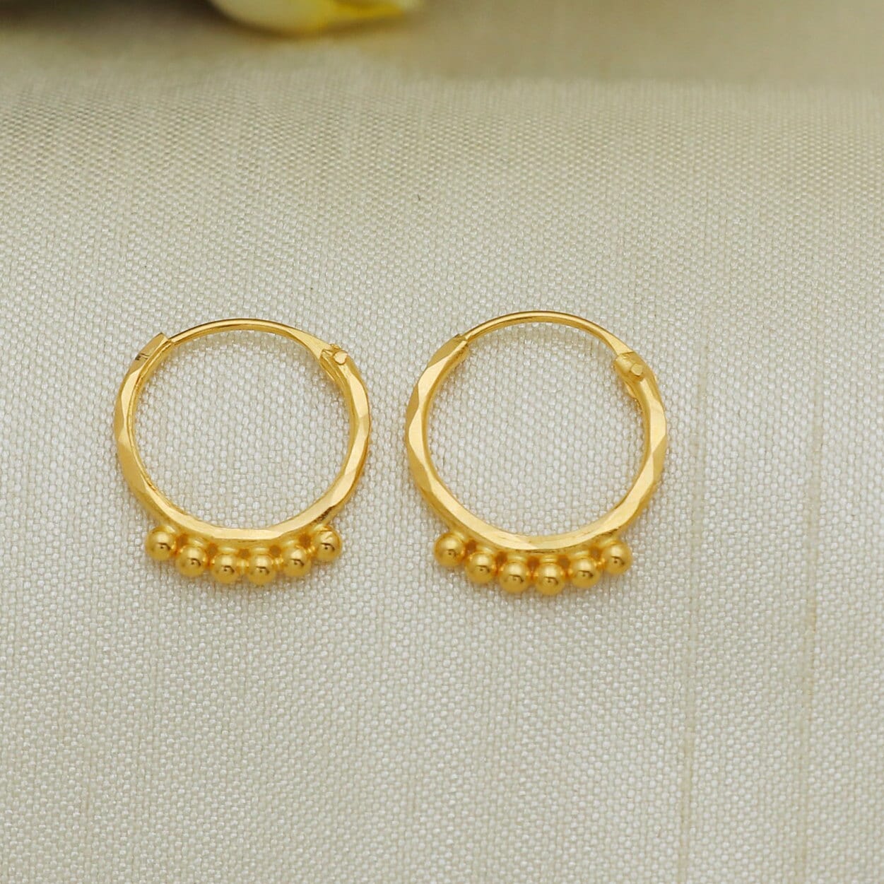 18Kt Gold Plated Triple Hoop Zircon Earrings, Natalie – Inaya Accessories