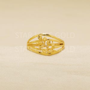 Handcrafted 22k Pure Gold handmade Rings - Unique Artisan Jewelry, 22k Jewelry, Designer Gold Ring, Hallmarked, OS1743