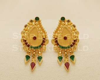 18 karat 18k gold stud earrings jewelry