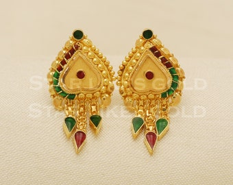 18 karat 18k gold stud earrings jewelry