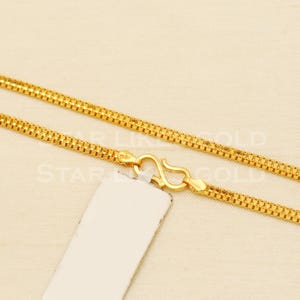 2.5mm 22k 22KT GOLD box chain necklace Handmade fine Jewelry, B1431