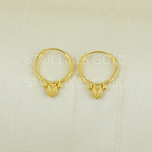 18k karat 18k gold bali Small hoop earrings