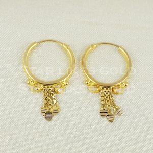 18 karat 18k gold bali hoop earrings jewelry