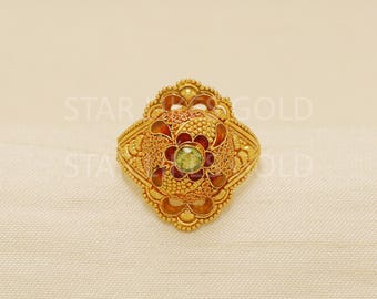 22k Handcrafted Pure Gold handmade Rings - Unique Artisan Jewelry, 22k Jewelry, Designer Gold Ring, Hallmarked,