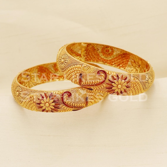 美品】human made bangle gold 22k Solid Yellow And White Gold Fancy
