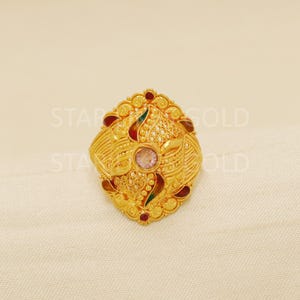 Designer 22k Handcrafted Pure Gold handmade Rings - Unique Artisan Jewelry, 22k Jewelry, Designer Gold Ring, Hallmarked, OS1777