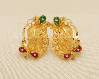 18 karat 18k gold stud earrings jewelry