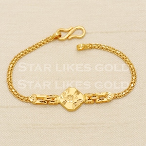 Hallmarked 22 karat 22k gold Child Baby Bracelet Jewelry for Gift, PR1548