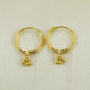 18k karat 18k gold bali Small hoop earrings