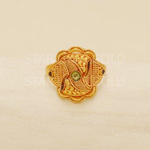 Handcrafted 22k Pure Gold handmade Rings - Unique Artisan Jewelry, 22k Jewelry, Designer Gold Ring, Hallmarked, OS1755