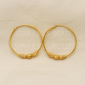 22 karat 22k gold bali hoop earrings, PR1724