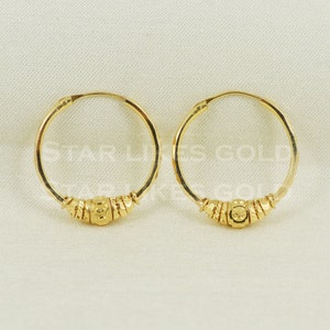 18 karat 18k gold bali hoop earrings jewelry