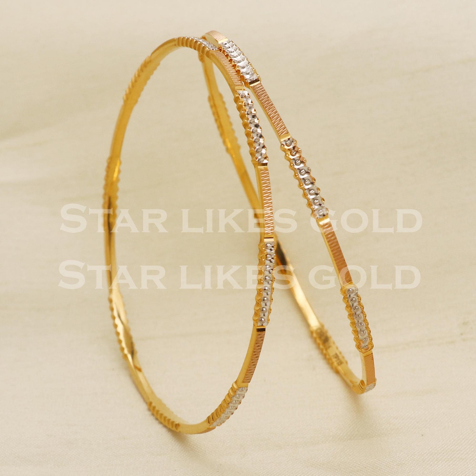 22 Karat 22k Gold Handmade Bangle Bracelet Pair Jewelry, PR1483 - Etsy