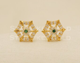 18 karat 18k gold stud earrings jewelry