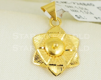 Ciondolo fatto a mano in oro 22k, elegante design a stella