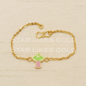 22 karat 22k gold Child Baby Bracelet Charms Jewelry for Birthday Gift, PR1552