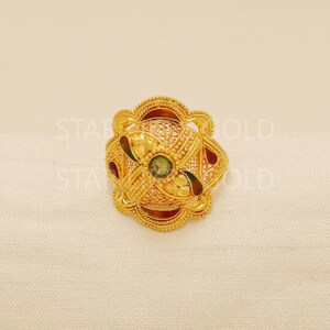 Designer 22k Handcrafted Pure Gold handmade Rings - Unique Artisan Jewelry, 22k Jewelry, Designer Gold Ring, Hallmarked, OS1776