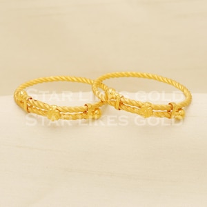 22 karat 22k gold Child Baby Bangle Bracelet Charms Jewelry for Birthday Gift, PR1557