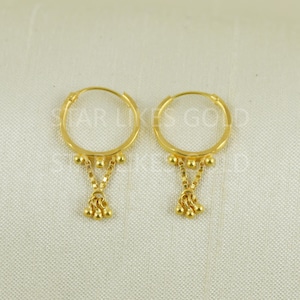 18k karat 18k gold bali Small hoop earrings