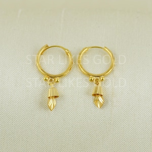18k karat 18k gold bali Small hoop earrings