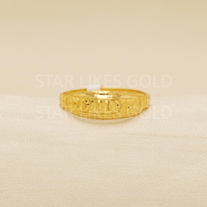 Handcrafted 22k Pure Gold handmade Rings - Unique Artisan Jewelry, 22k Jewelry, Designer Gold Ring, Hallmarked, OS1742