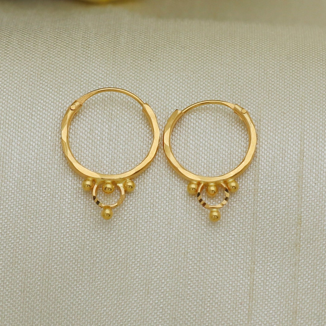 Bali hoop earrings gold discount