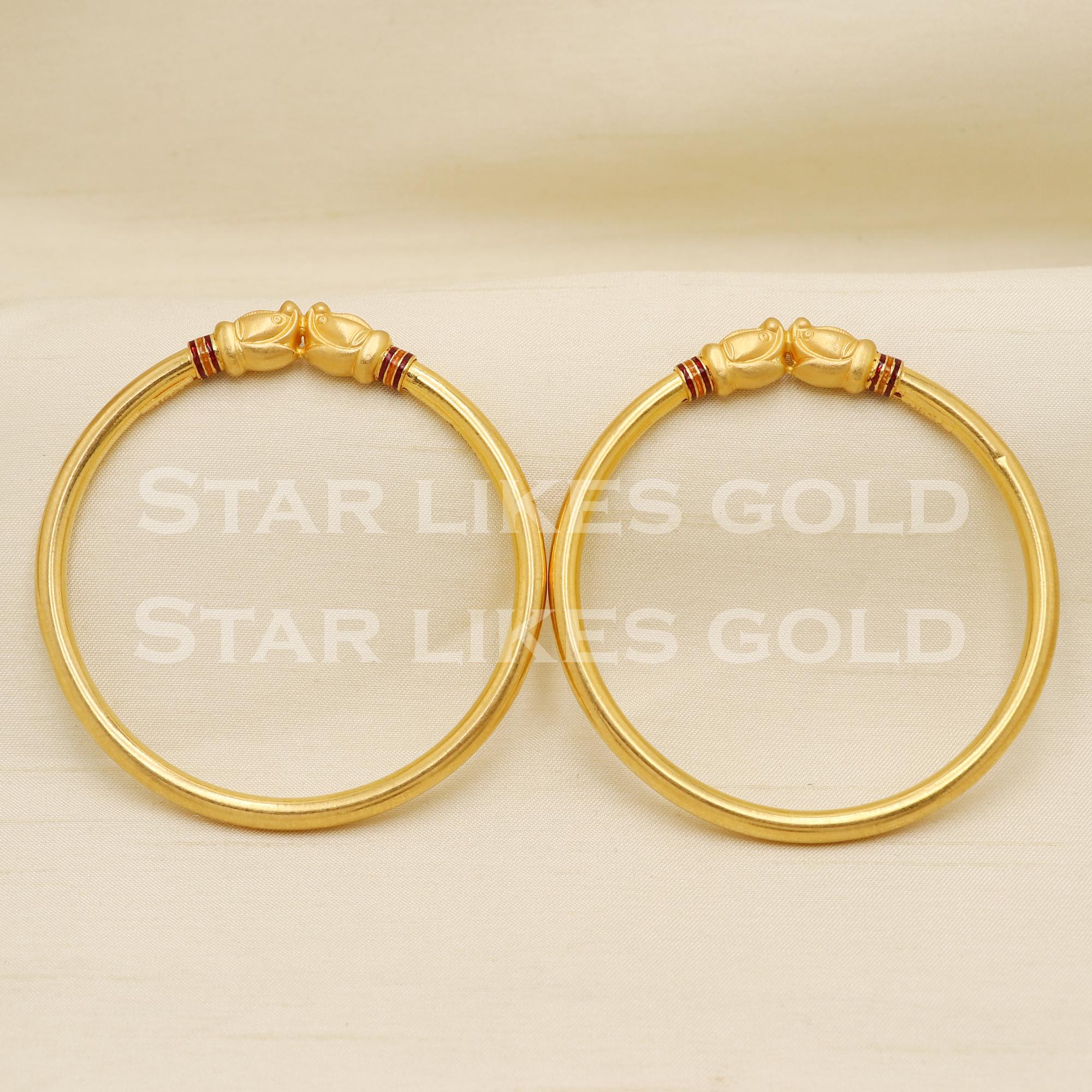 22 Karat 22k Gold Handmade Bangle Bracelet Pair Jewelry, PR1499 - Etsy