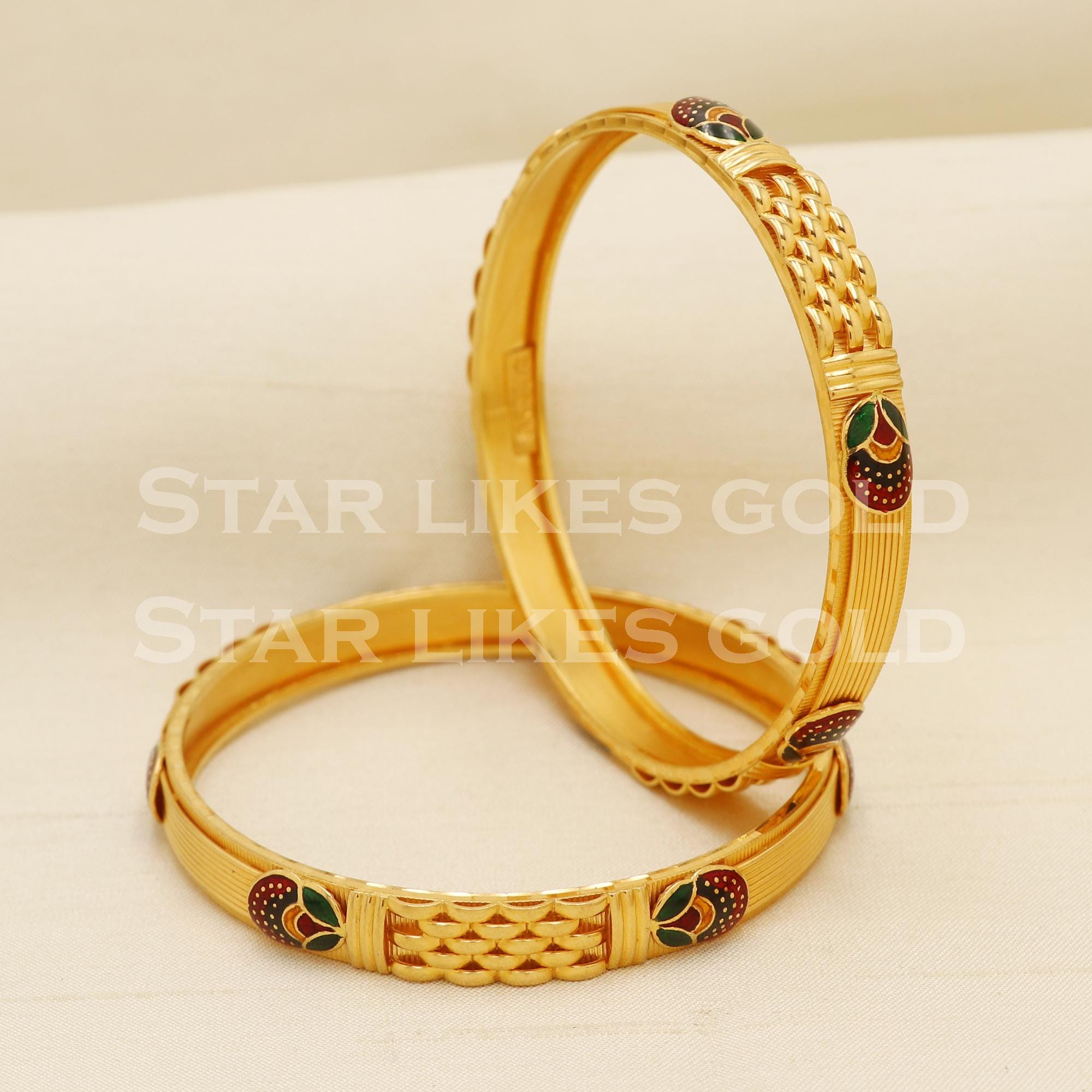 Indian 22 Karat 22k Gold Handmade Bangle Bracelet Jewelry, PR1512