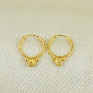 18k karat 18k gold bali Small hoop earrings