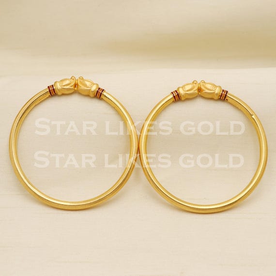 22 Karat 22k Gold Handmade Bangle Bracelet Pair Jewelry, PR1499 - Etsy