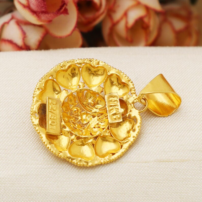 22k Gold Pendant Jewelry, Asian Gold Pendant, 22kt Gold Locket Pendant
