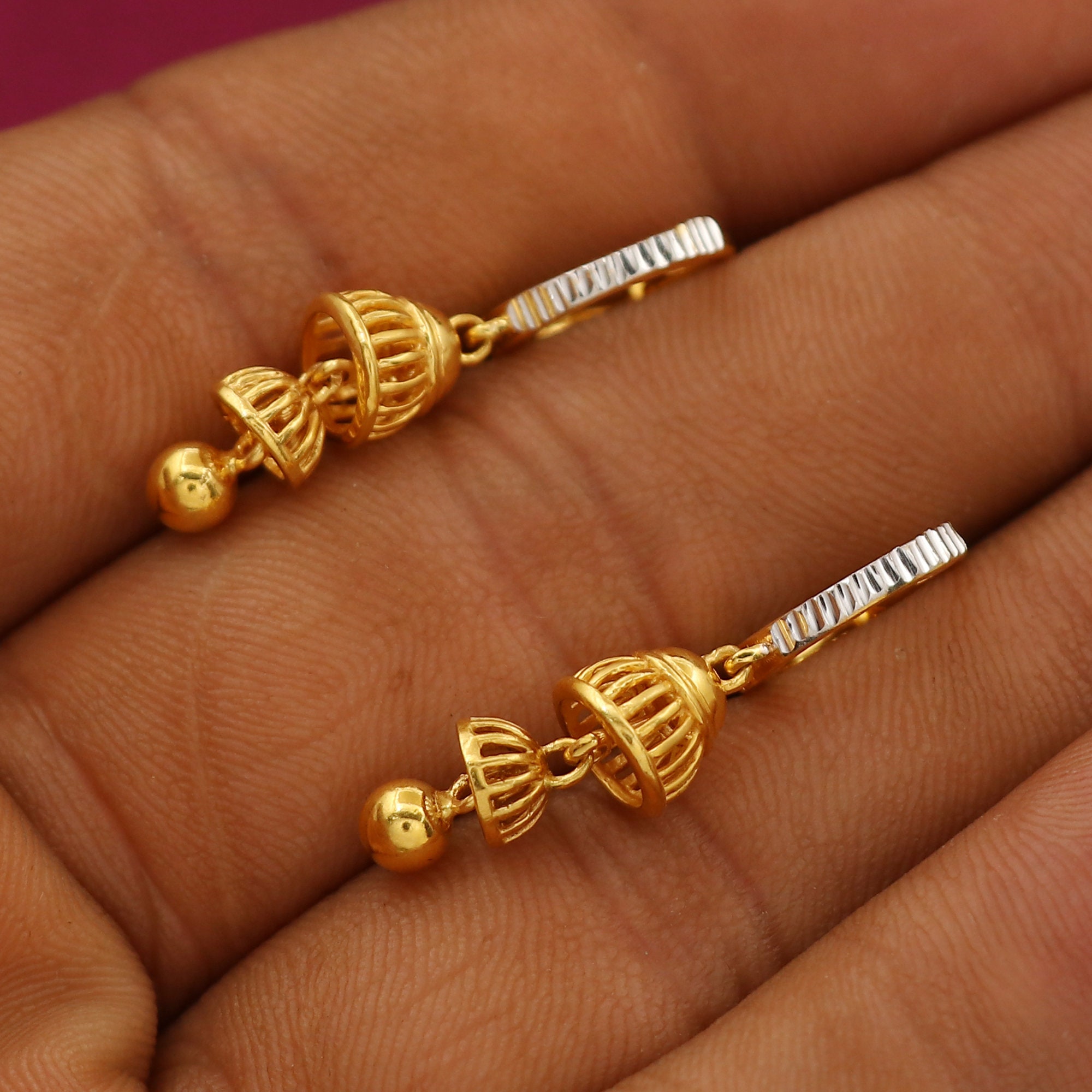 ゴルドピアス　新品 Jhumka 22 Carat Gold Jhumka Earrings - Etsy