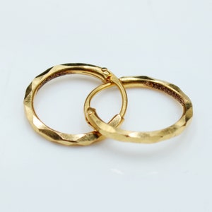 Small 22k Bali Hoop Earrings, Handmade 22k huggie earrings hoop indian jewelry, 22kt gold hoop, 22k hoops