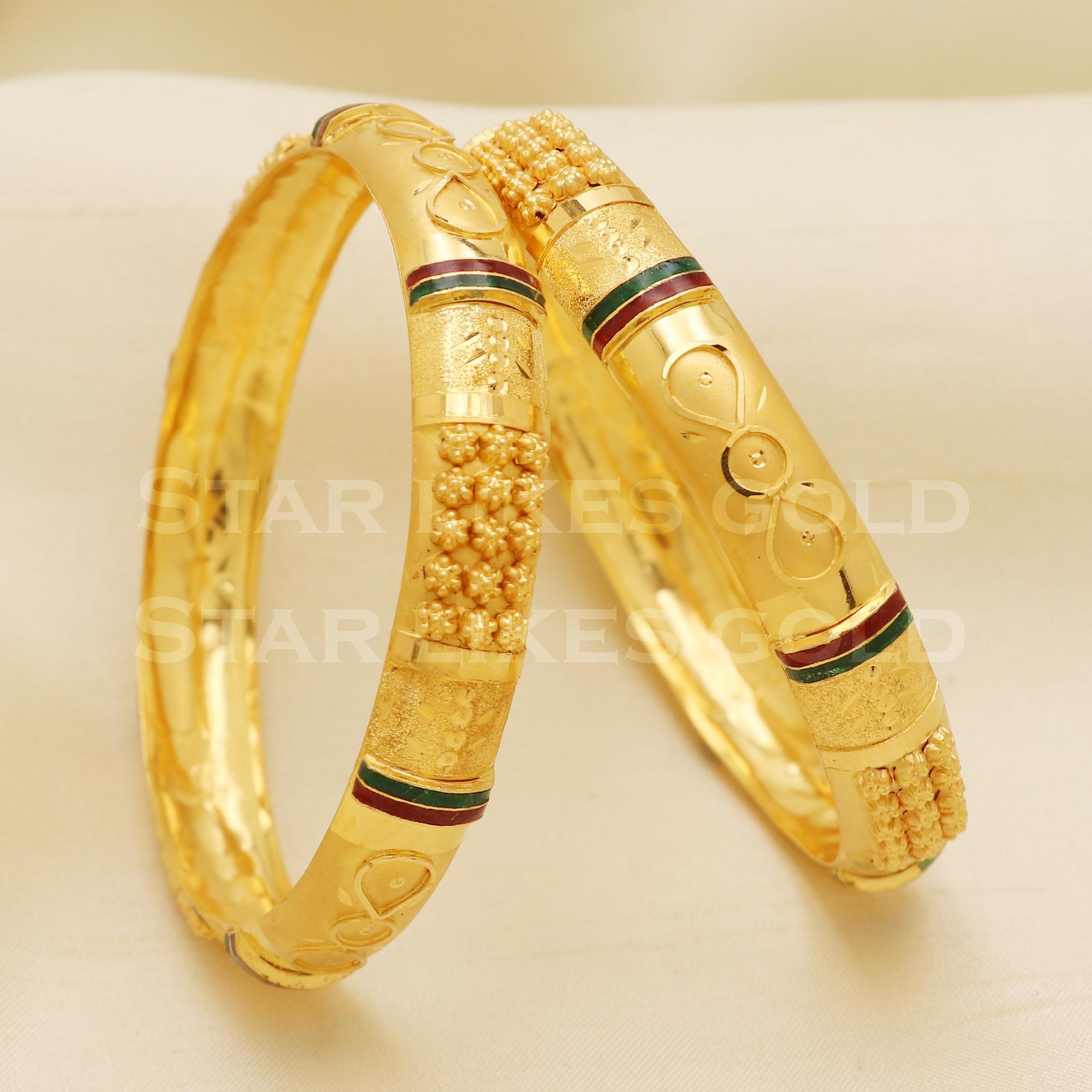 22kt Yellow Gold Traditional Raised Bead Granulated Meenakari