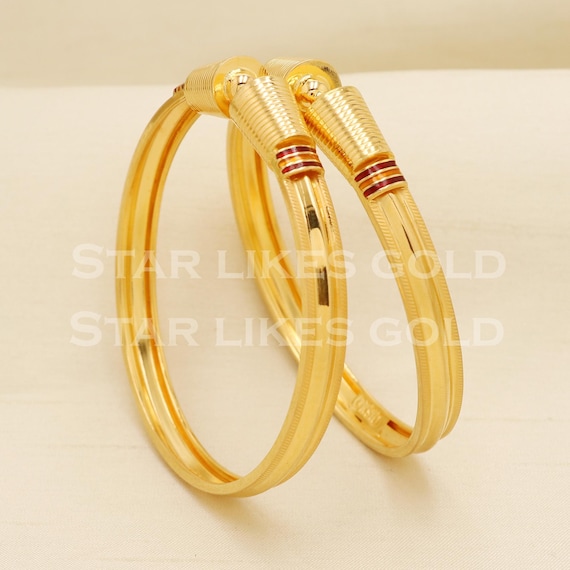 22 Karat 22k Gold Handmade Bangle Bracelet Pair Jewelry, PR1500 - Etsy
