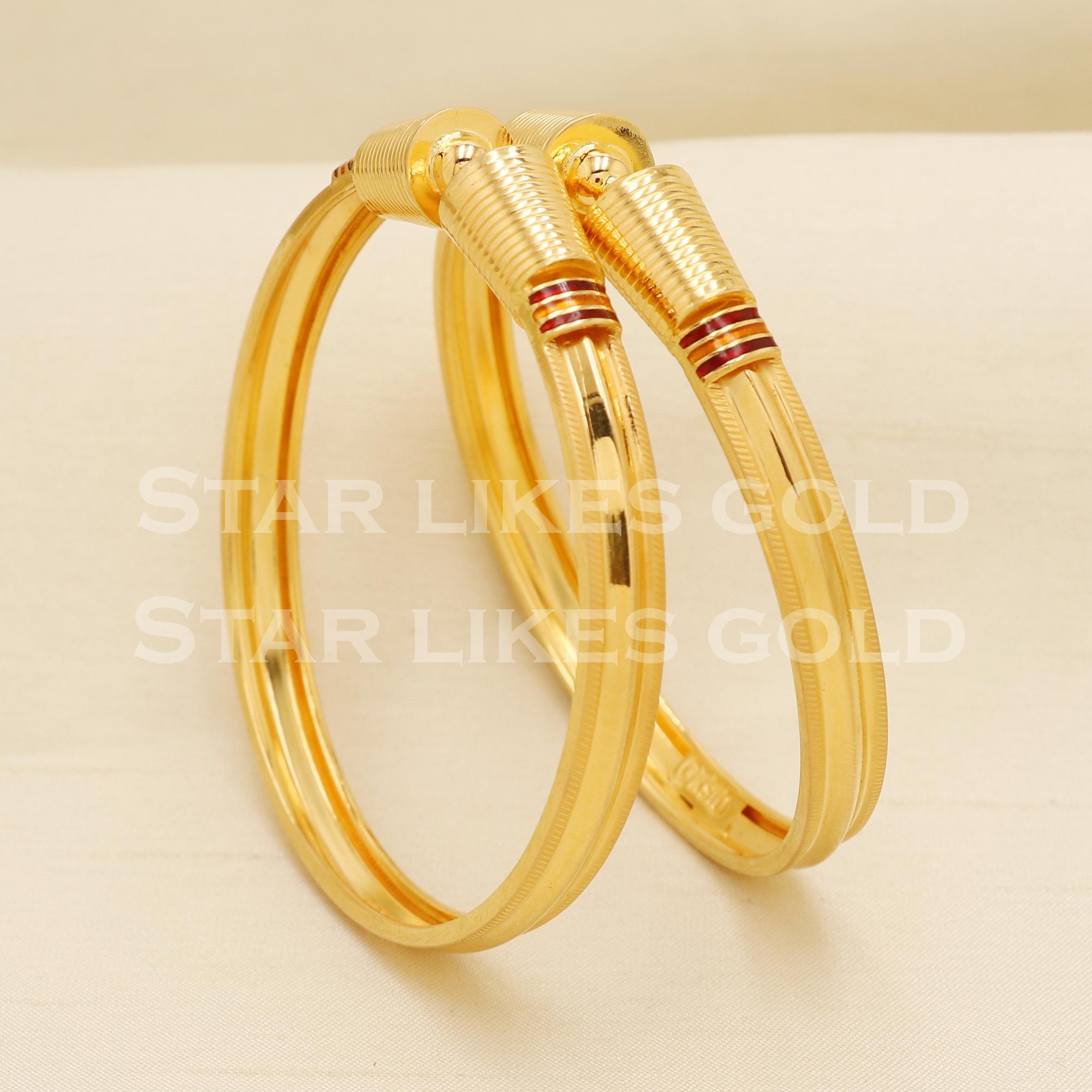 22 Karat 22k Gold Handmade Bangle Bracelet Pair Jewelry, PR1500 - Etsy