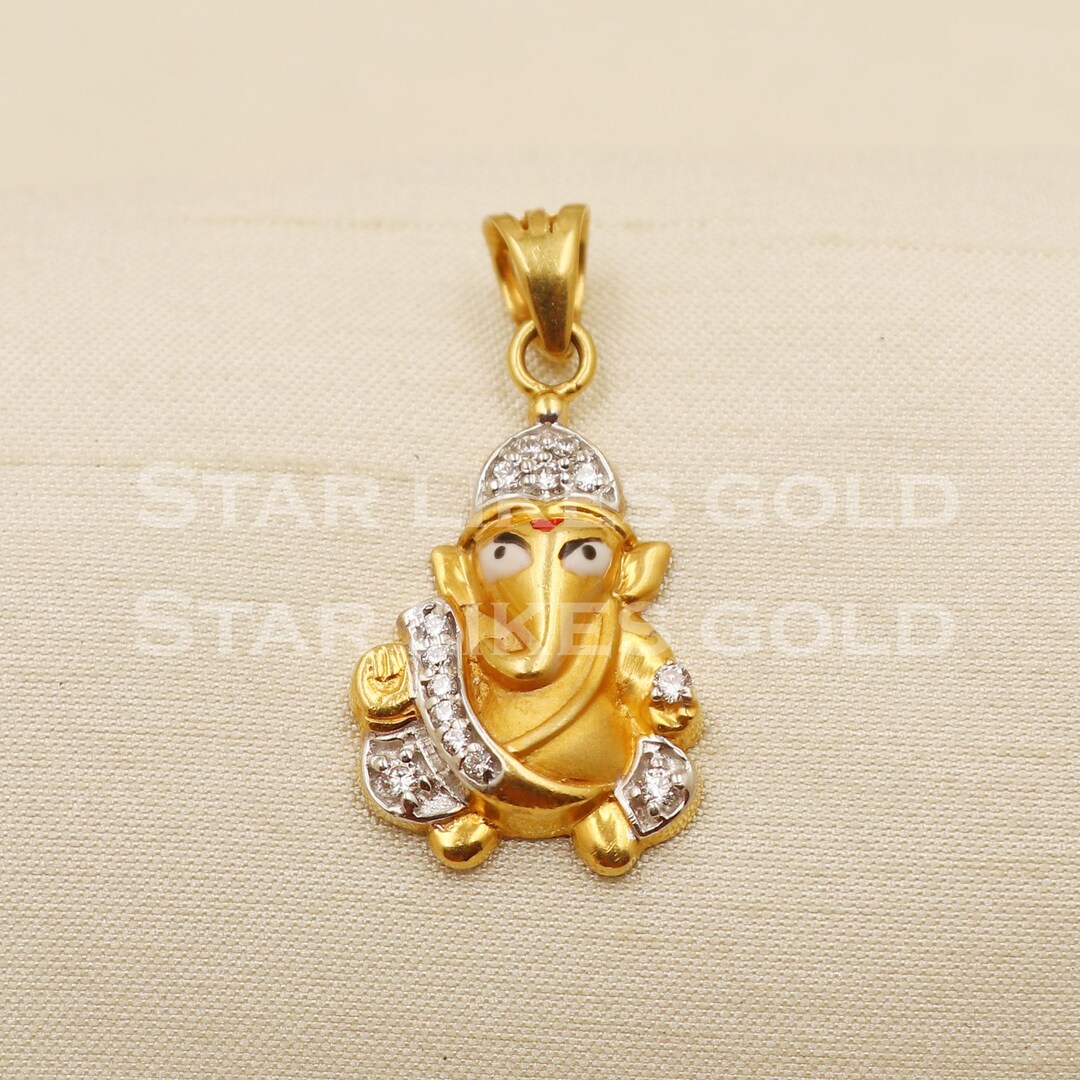 がね〜しゃ ガネーシャ 22K イエロー ゴールド ハンドメイド ペンダント