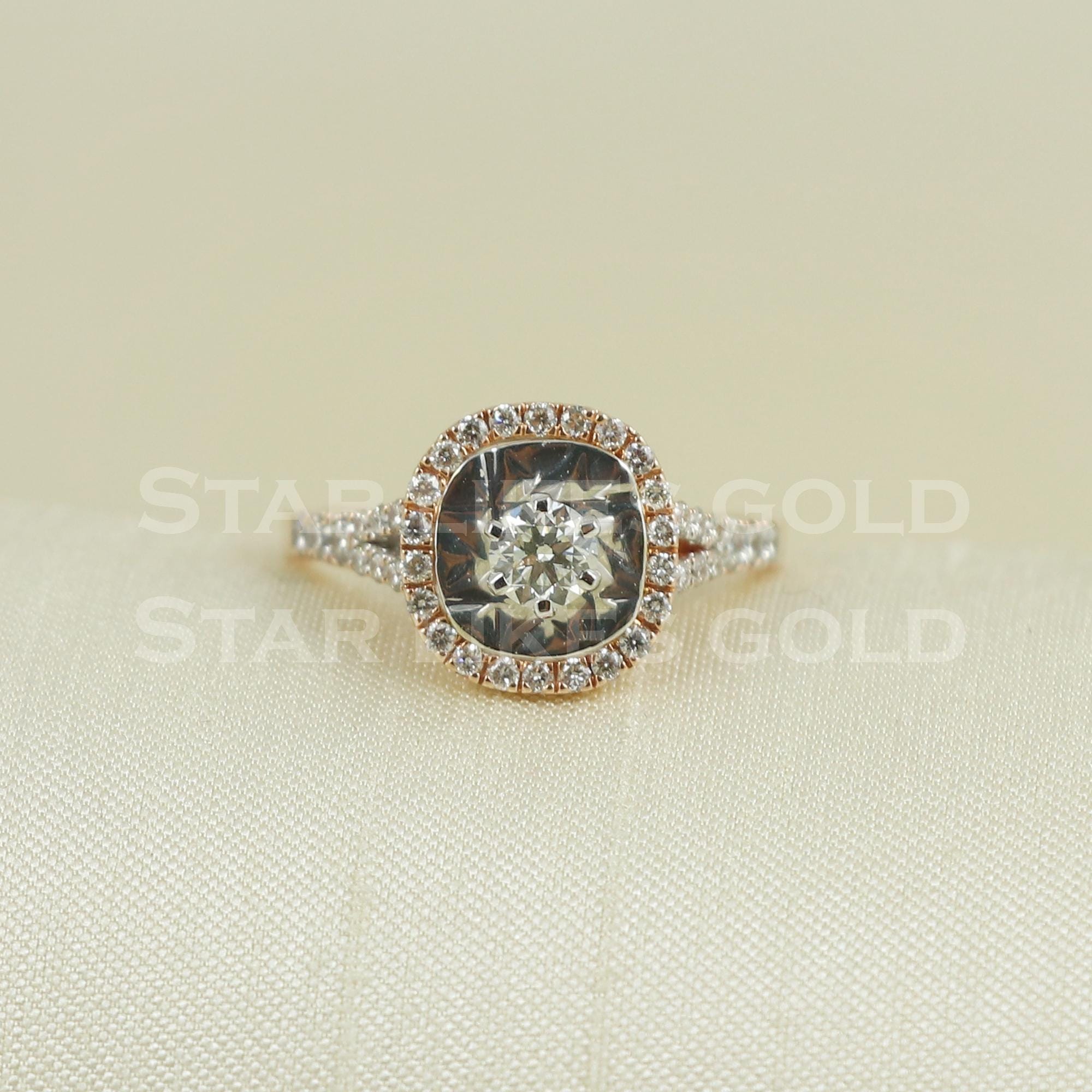 Handmade Natural Diamond Ring From India,14k Gold Wt 2.77g