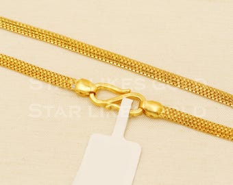 THICK BOX CHAIN 22k 22KT gold chain necklace Handmade Jewelry, B1430